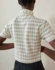 SEBASTIAN TOP | bone plaid | organic + earth dyed