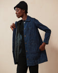 SHORT CONRAD CAR COAT | denim | organic + earth dyed