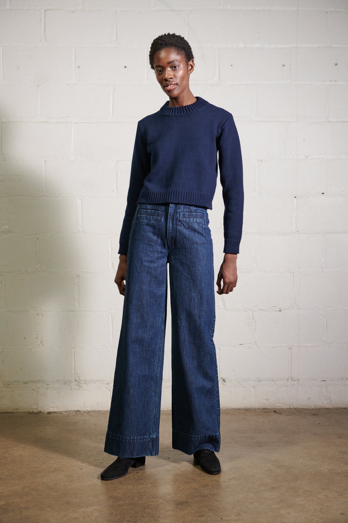 トップス ANDMARY Mary knit cowichan navy ANDMARY】Mary knit cowichan