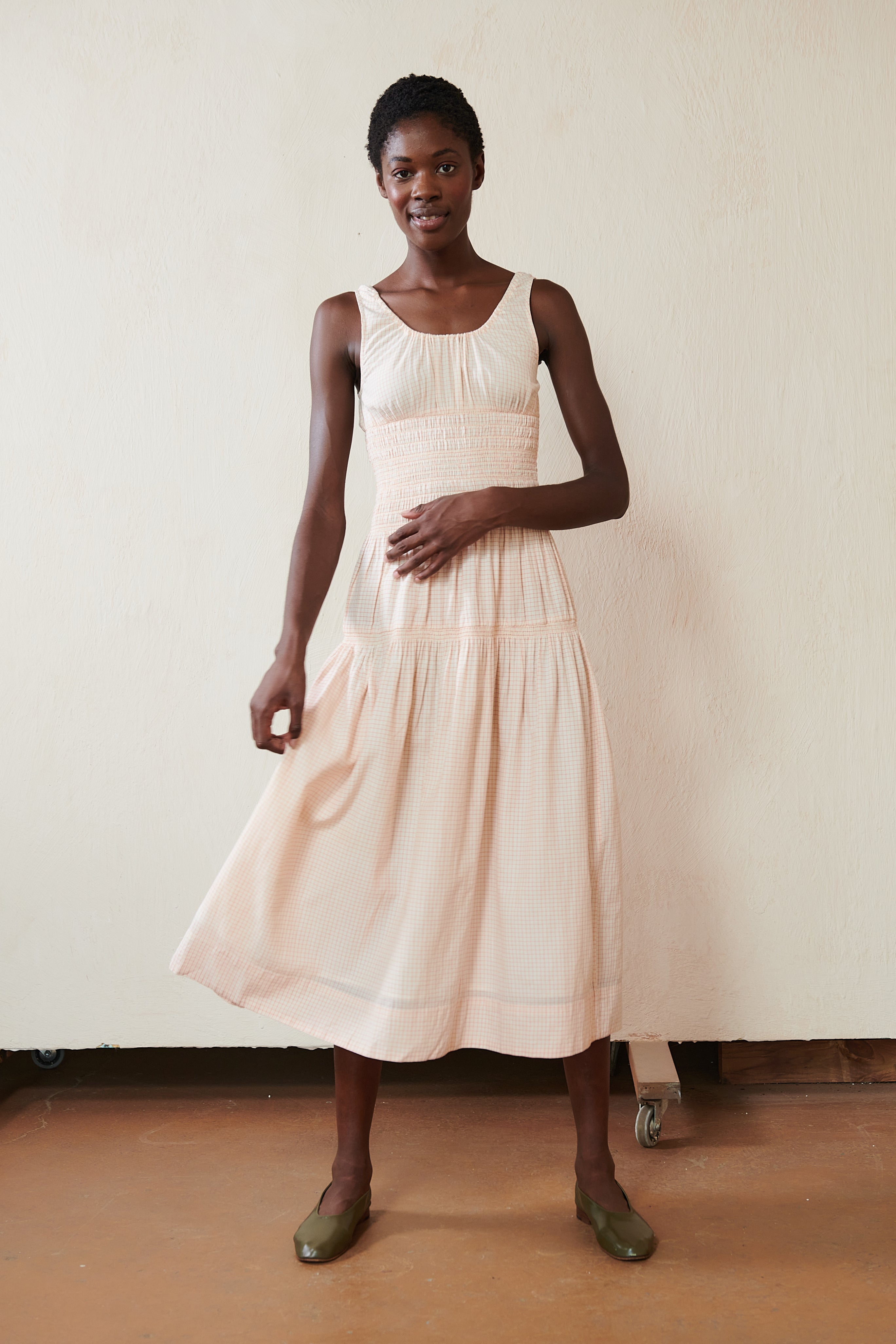 SIGRID DRESS | piquillo check | organic + earth dyed