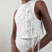 TAHINI TOP | salt gingham | organic