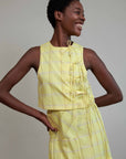 TAHINI TOP | citron plaid | organic