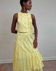 TAHINI TOP | citron plaid | organic