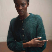 BRUSHED CARDI | kelp