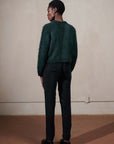 BRUSHED CARDI | kelp