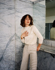 SOFT HANK PANT | bone plaid | organic + earth dyed