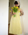 HENRETTA DRESS | citron plaid | organic