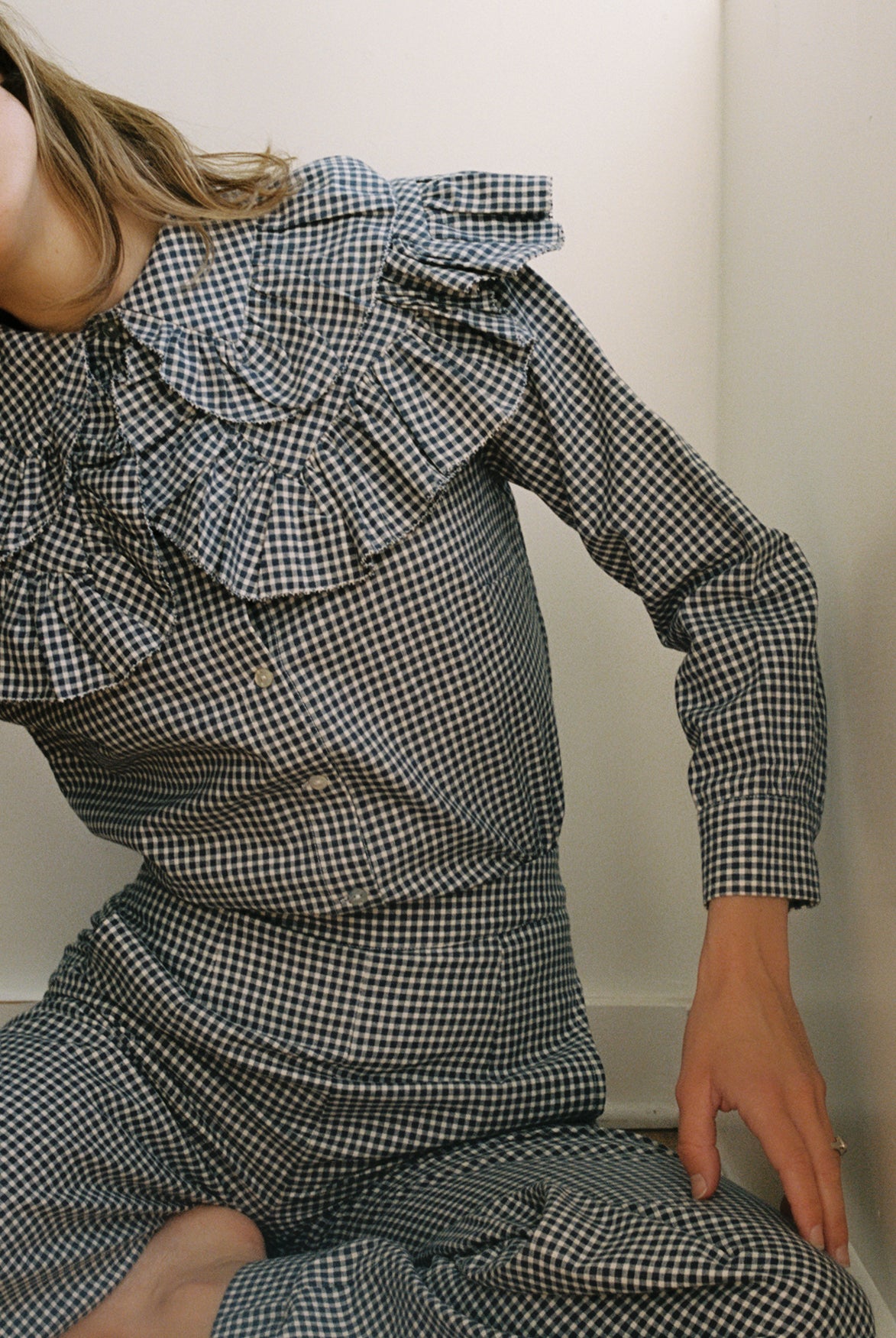 COOK TROUSER | gingham | organic + earth dyed