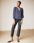 ALMOND BLOUSE | dotted navy | WAREHOUSE SALE