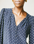 ALMOND BLOUSE | dotted navy | WAREHOUSE SALE