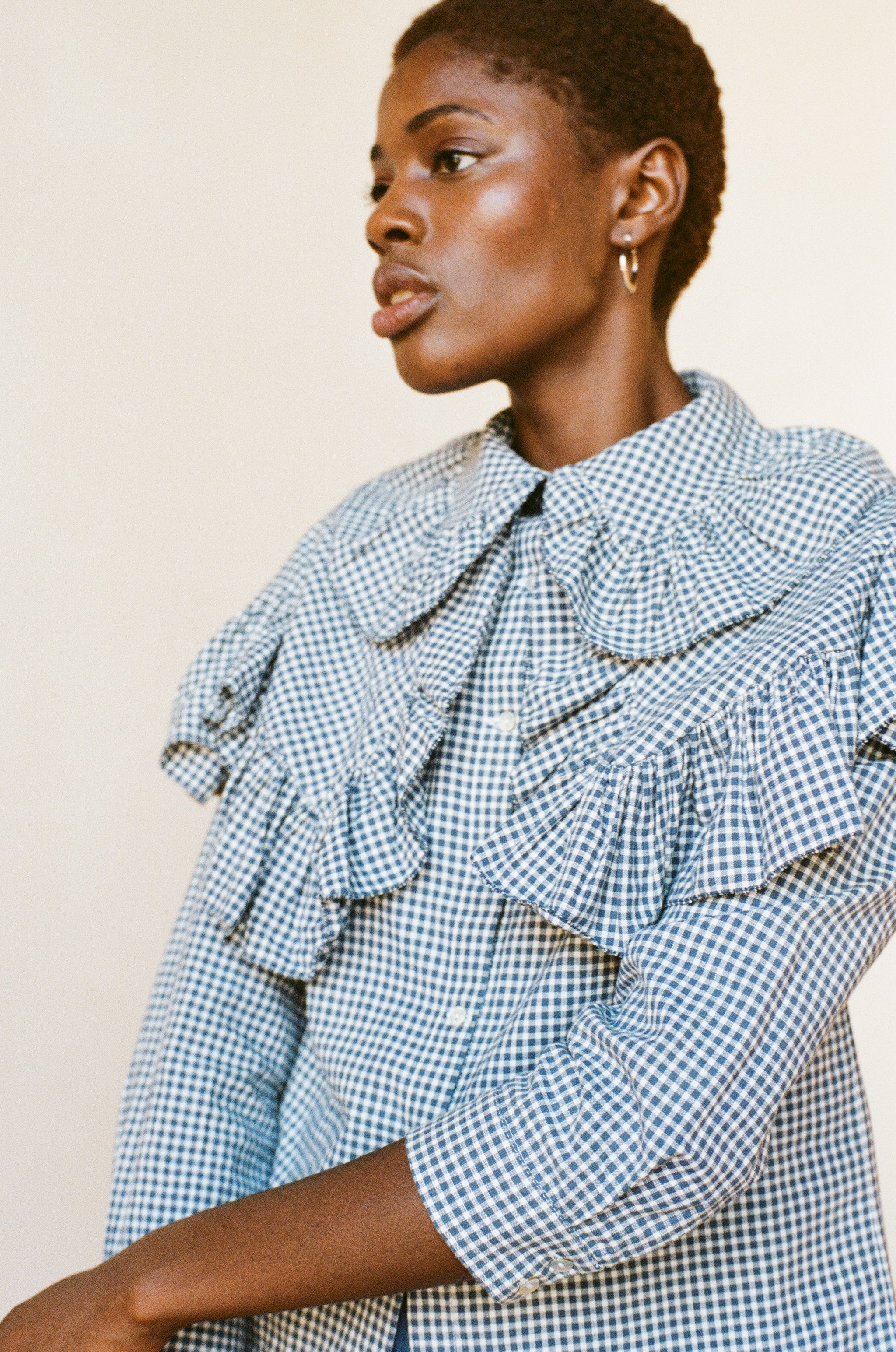 SABINE BLOUSE | gingham | organic + earth dyed