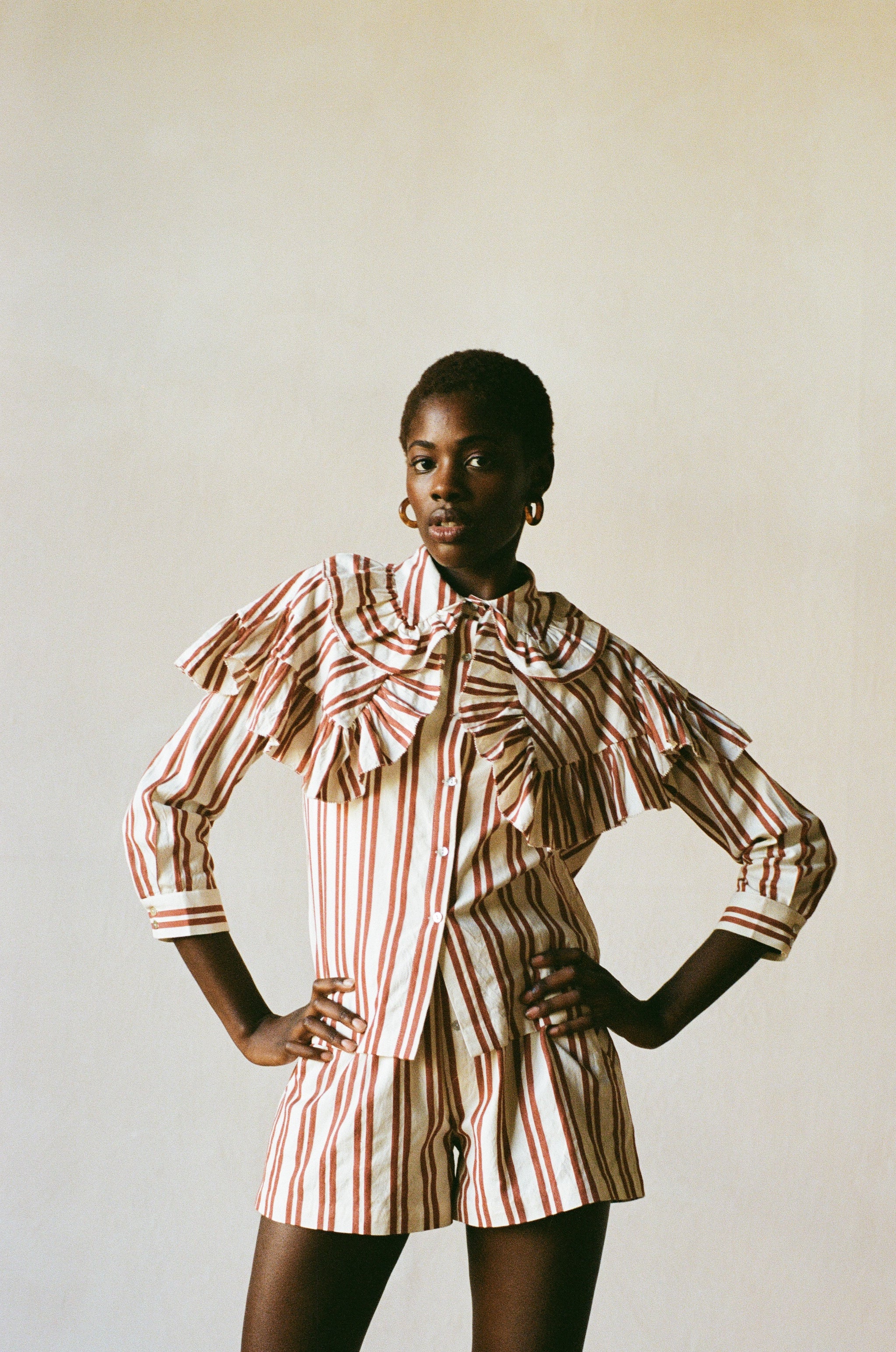 SABINE BLOUSE | stripe | organic + earth dye
