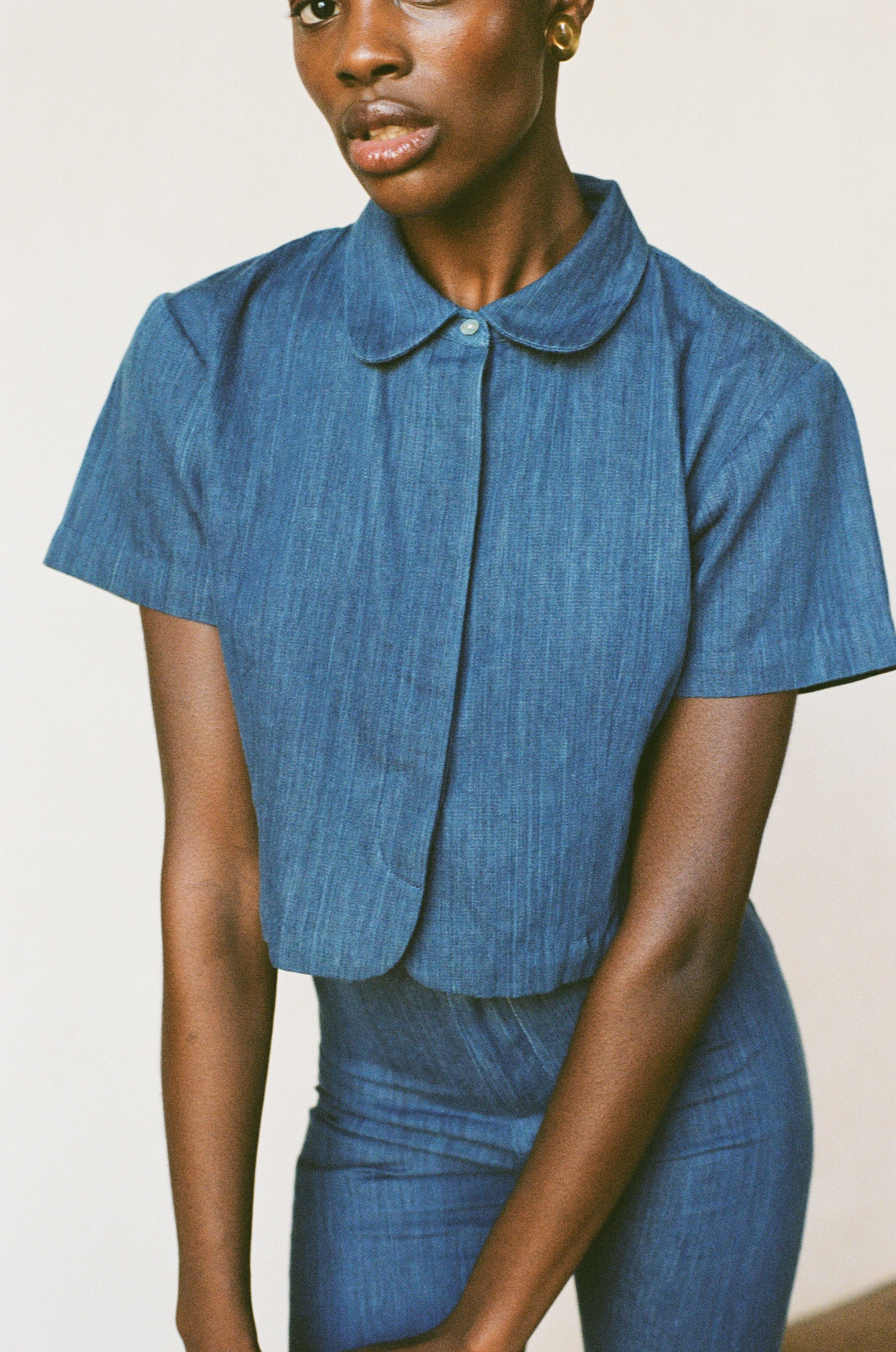 SEBASTIAN BLOUSE | indigo | organic + earth dyed