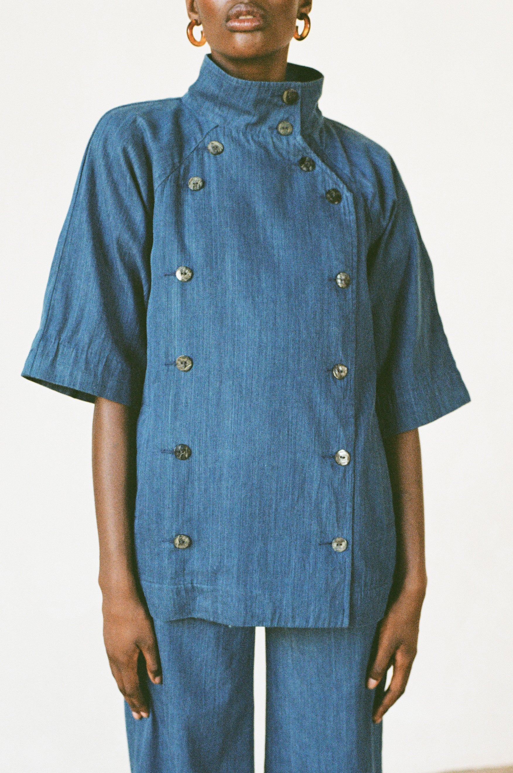 FATIMA JACKET | indigo | organic + earth dyed