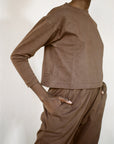 LONG SLEEVE CROPPED TEE | clove | WAREHOUSE SALE