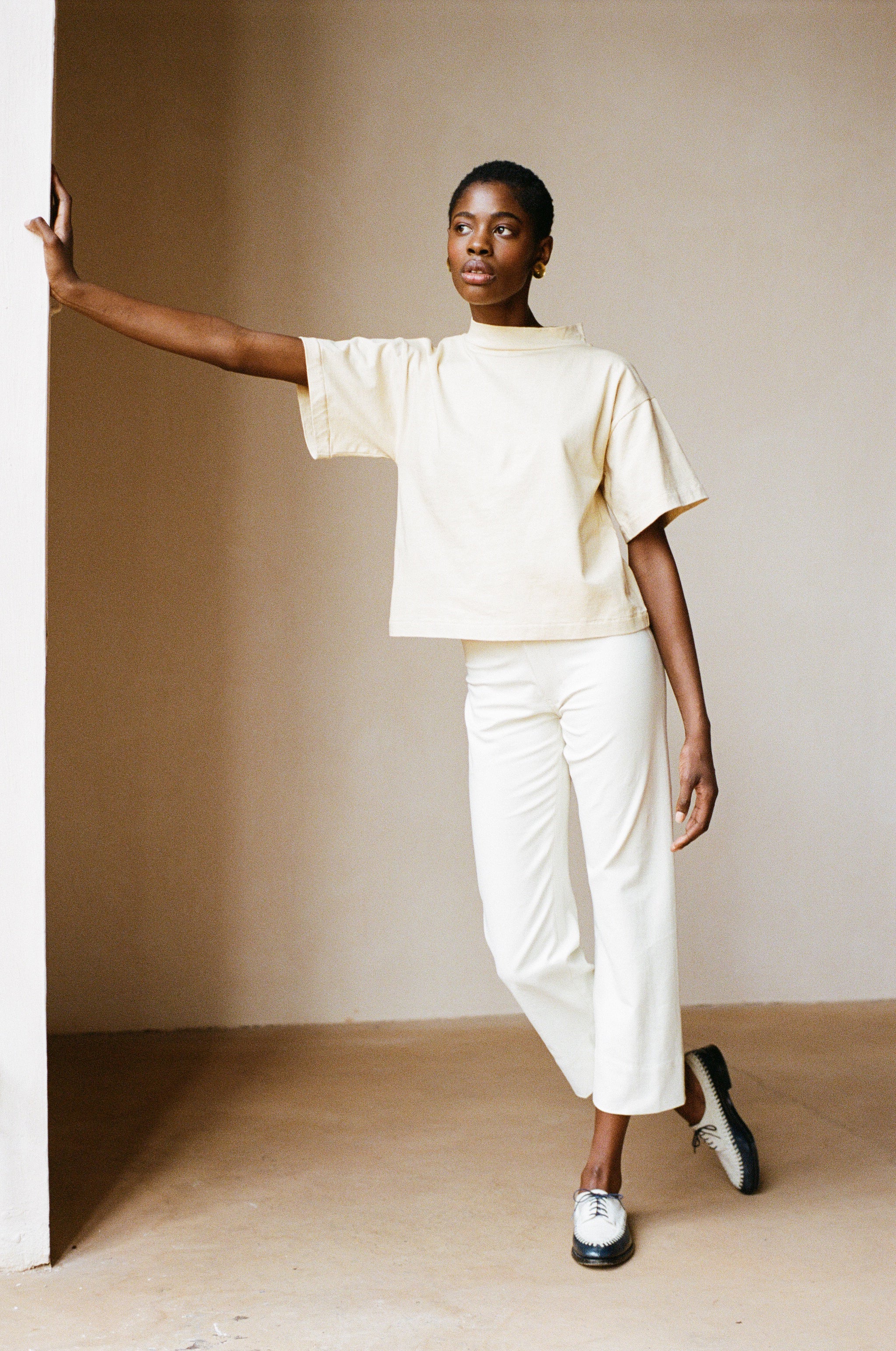 MOCKNECK TEE | miso | organic + earth dyed