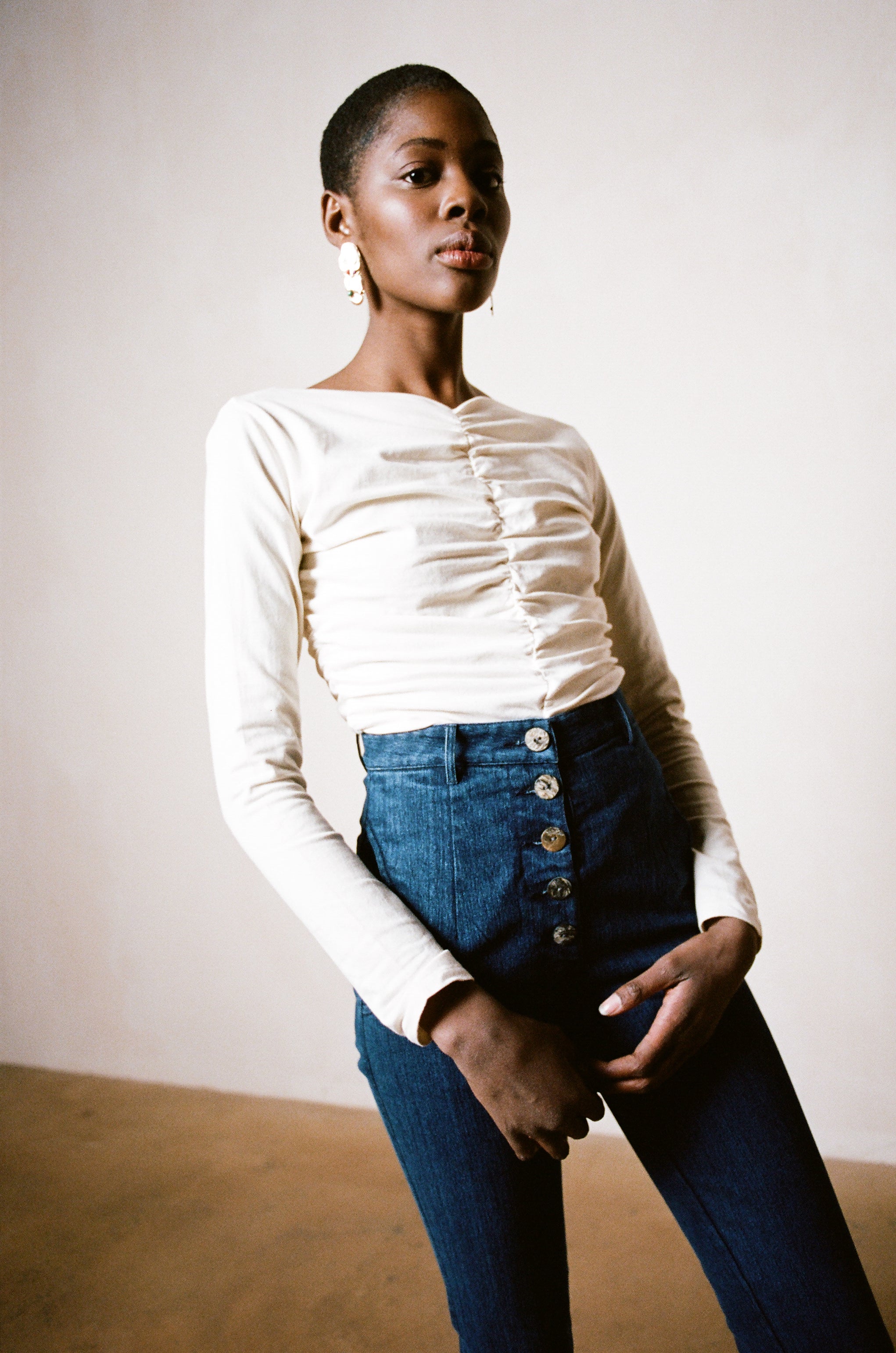 MUSA TOP | bone | organic + earth dyed