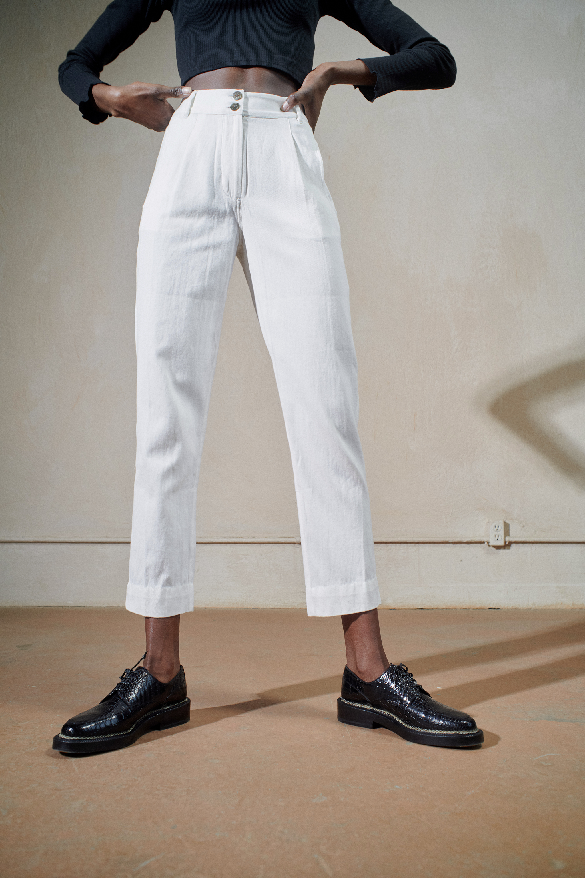 BENNETT TROUSER | bone | organic + undyed