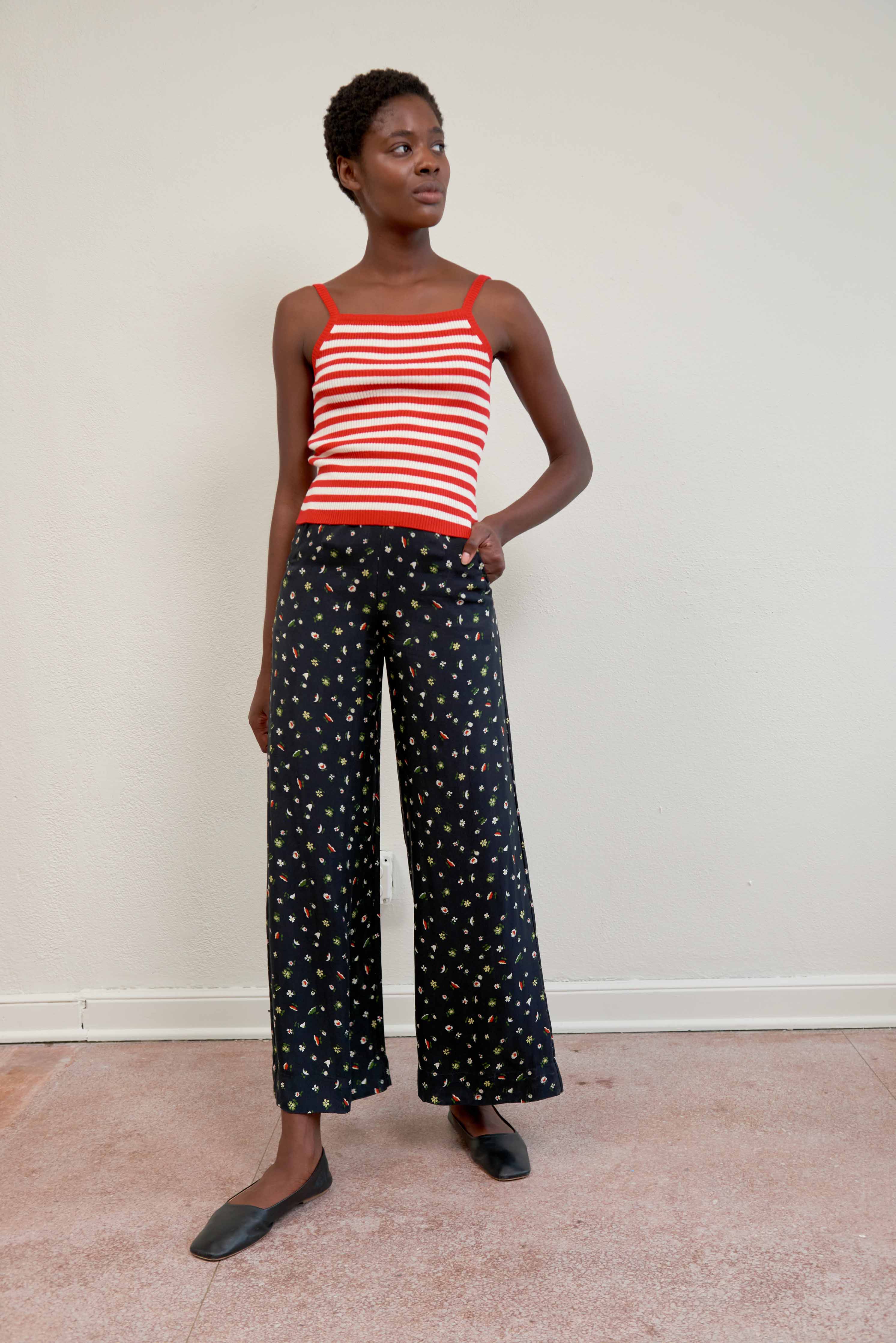 ANU RIBBED TANK | piquillo stripe | organic