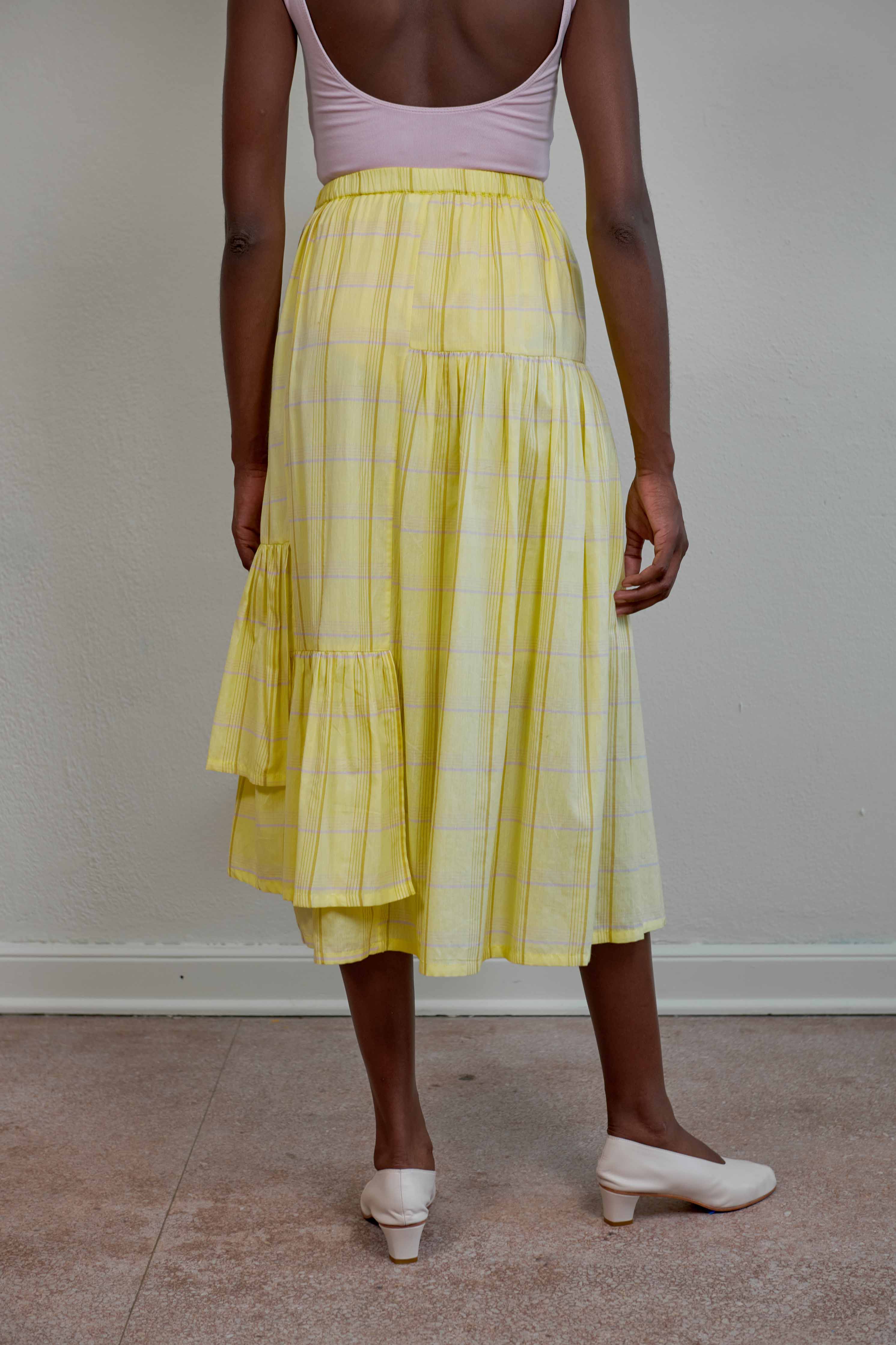 RUIE SKIRT | citron plaid | organic