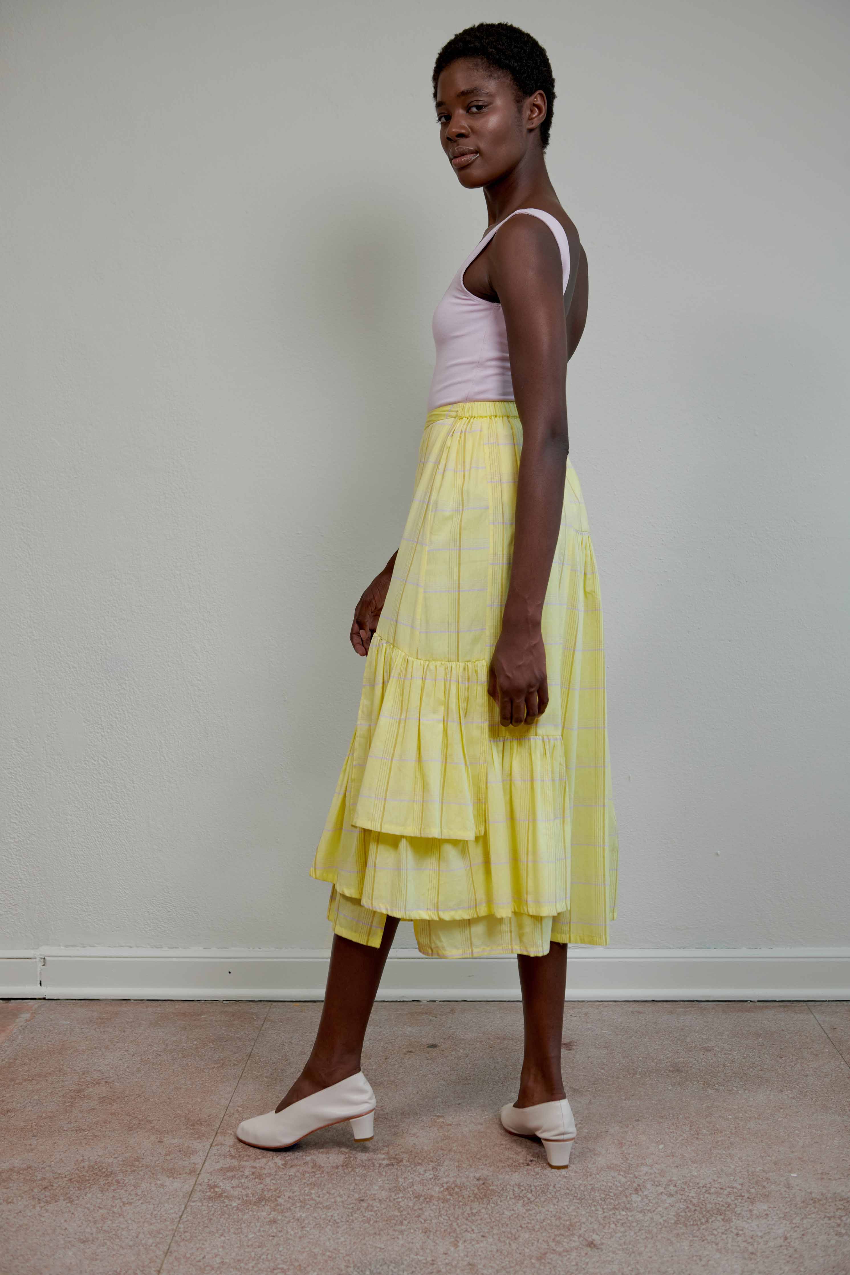 RUIE SKIRT | citron plaid | organic – Maria Stanley
