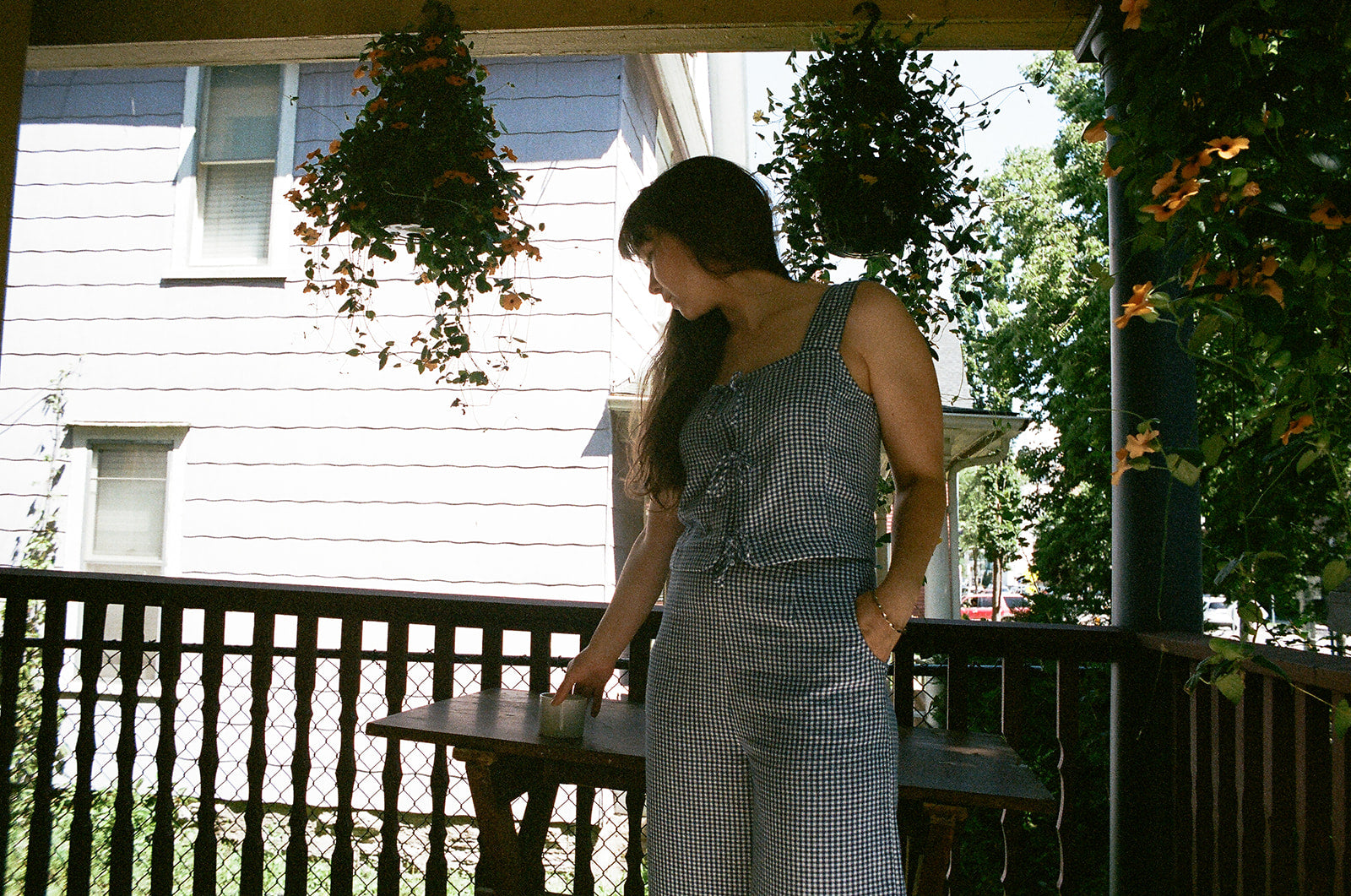 HOSTA TOP | indigo gingham | organic + earth dyed