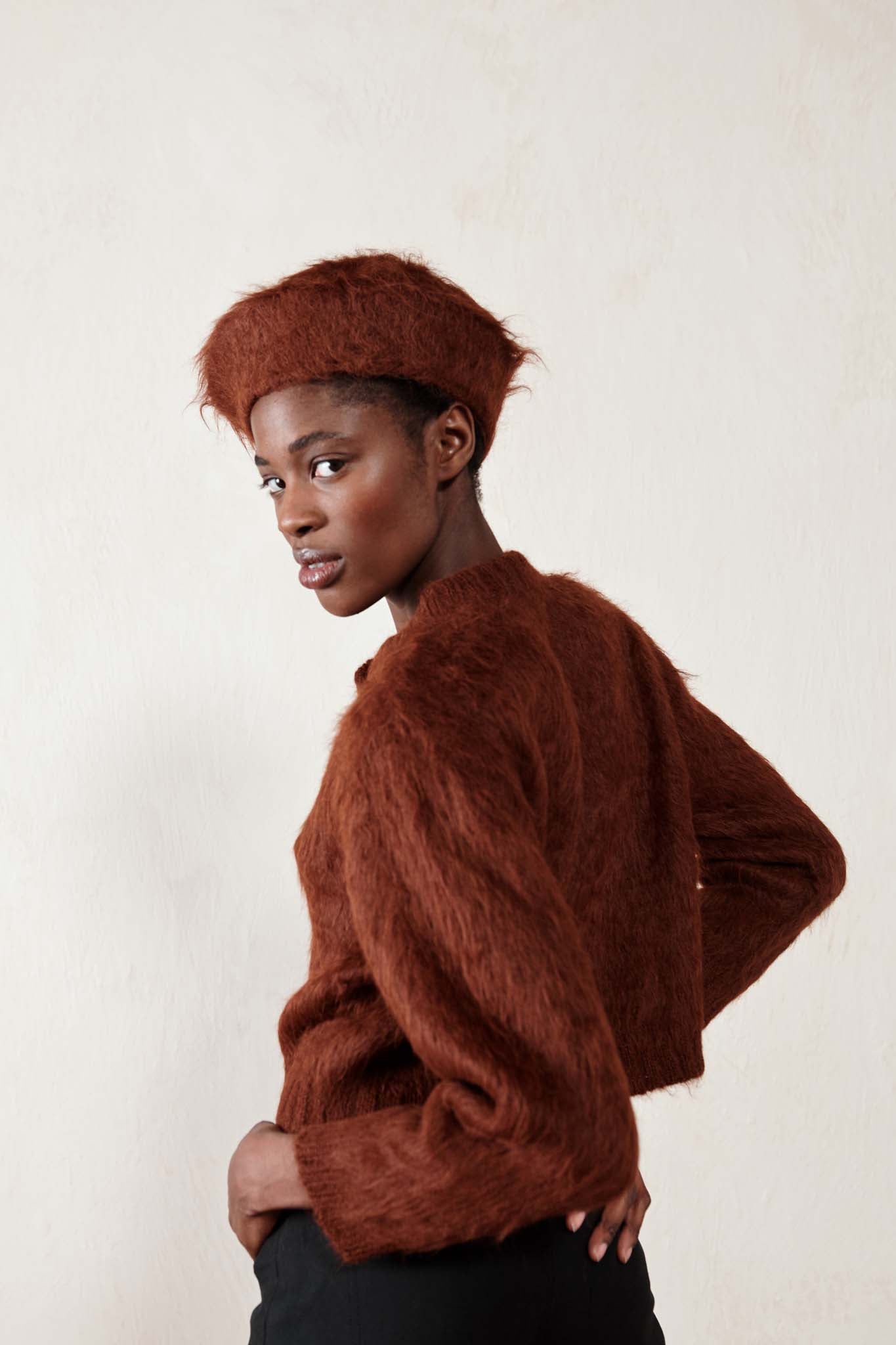 BRUSHED CARDI | maple