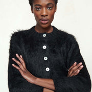BRUSHED CARDI | noir