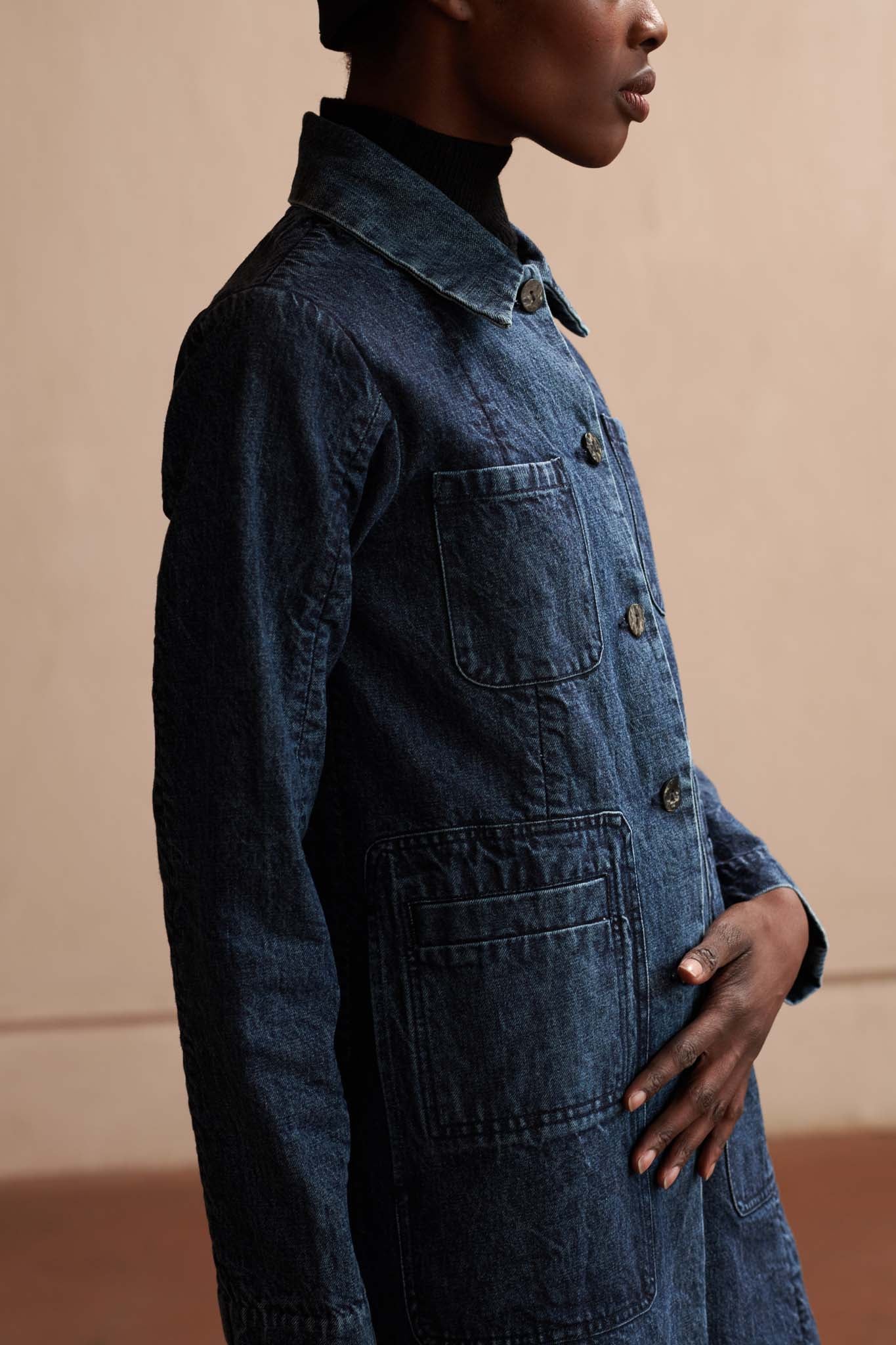 CONRAD CAR COAT | denim | organic + earth dyed