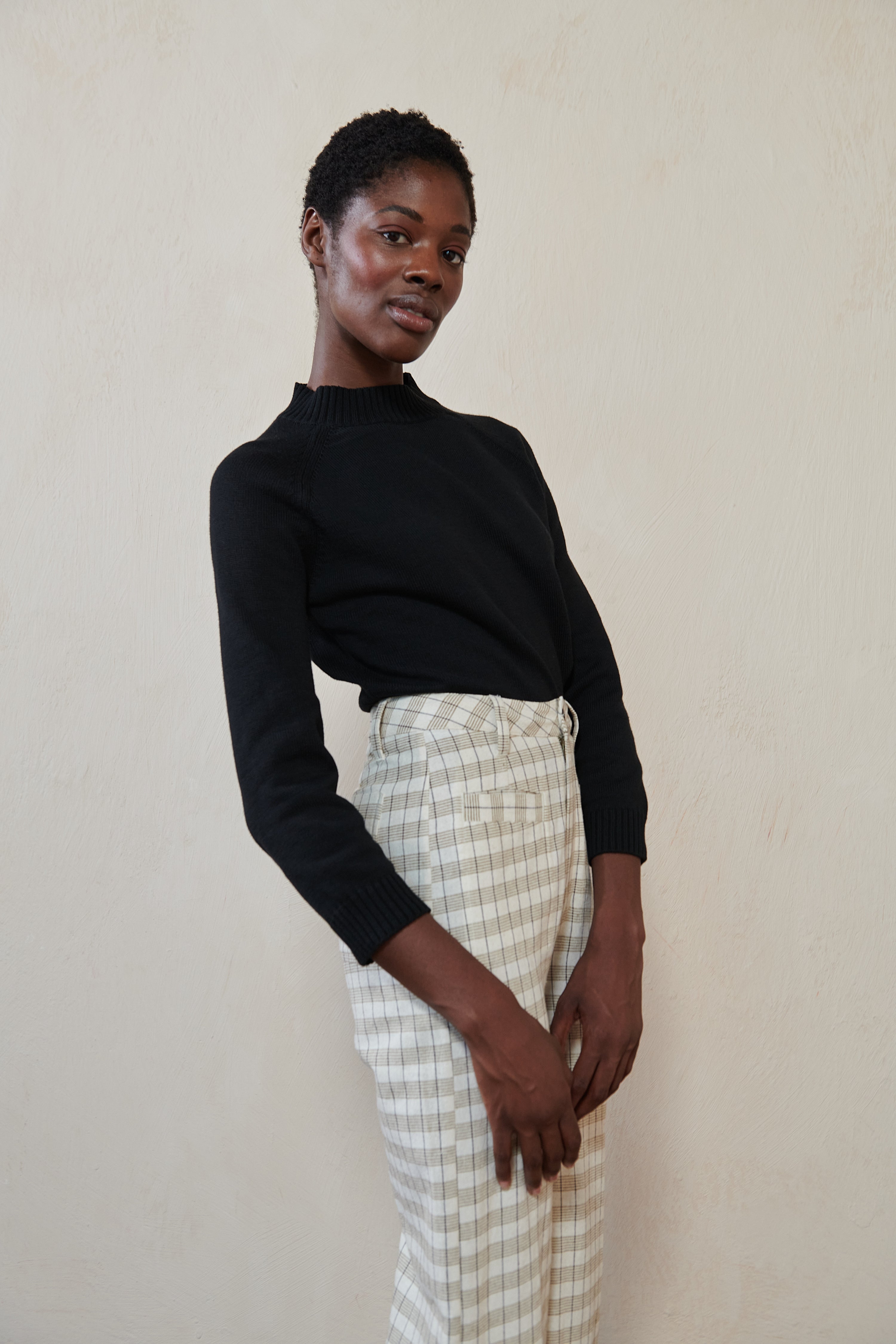 COTTON RYAN PULLOVER | noir | organic – Maria Stanley