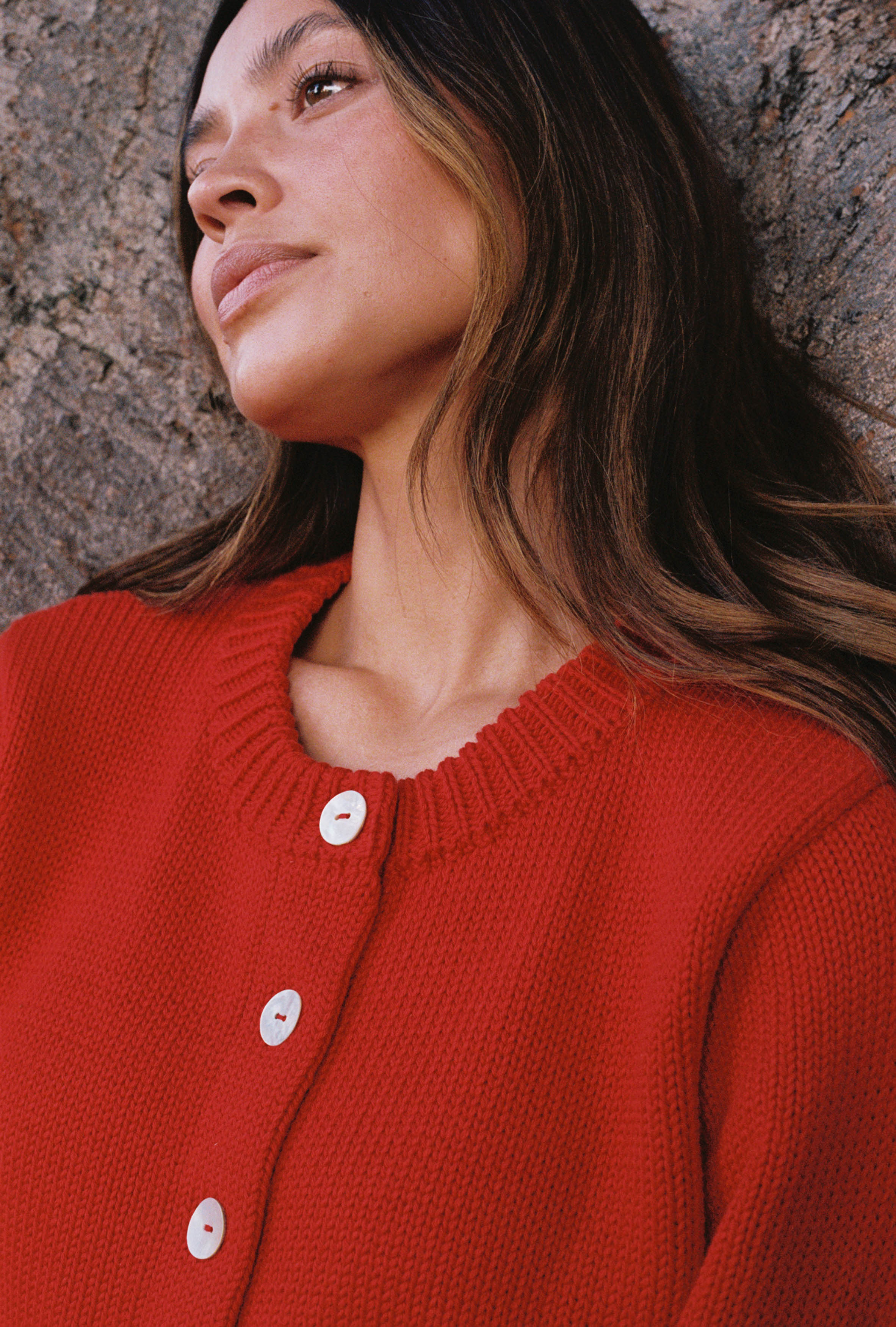CHUNKY COTTON CARDI | piquillo