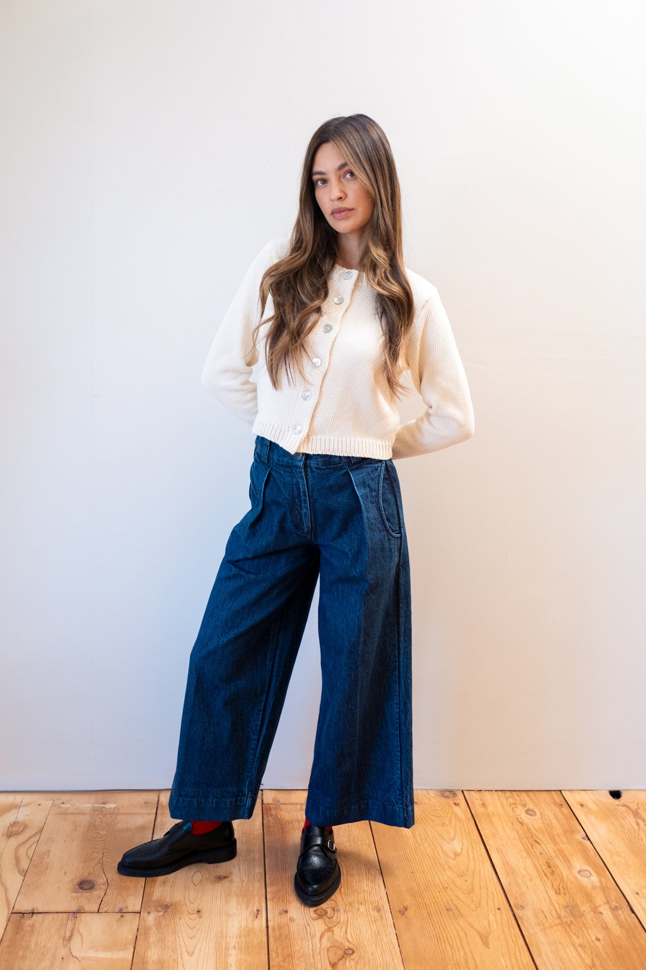 CHUNKY COTTON CARDI | ecru