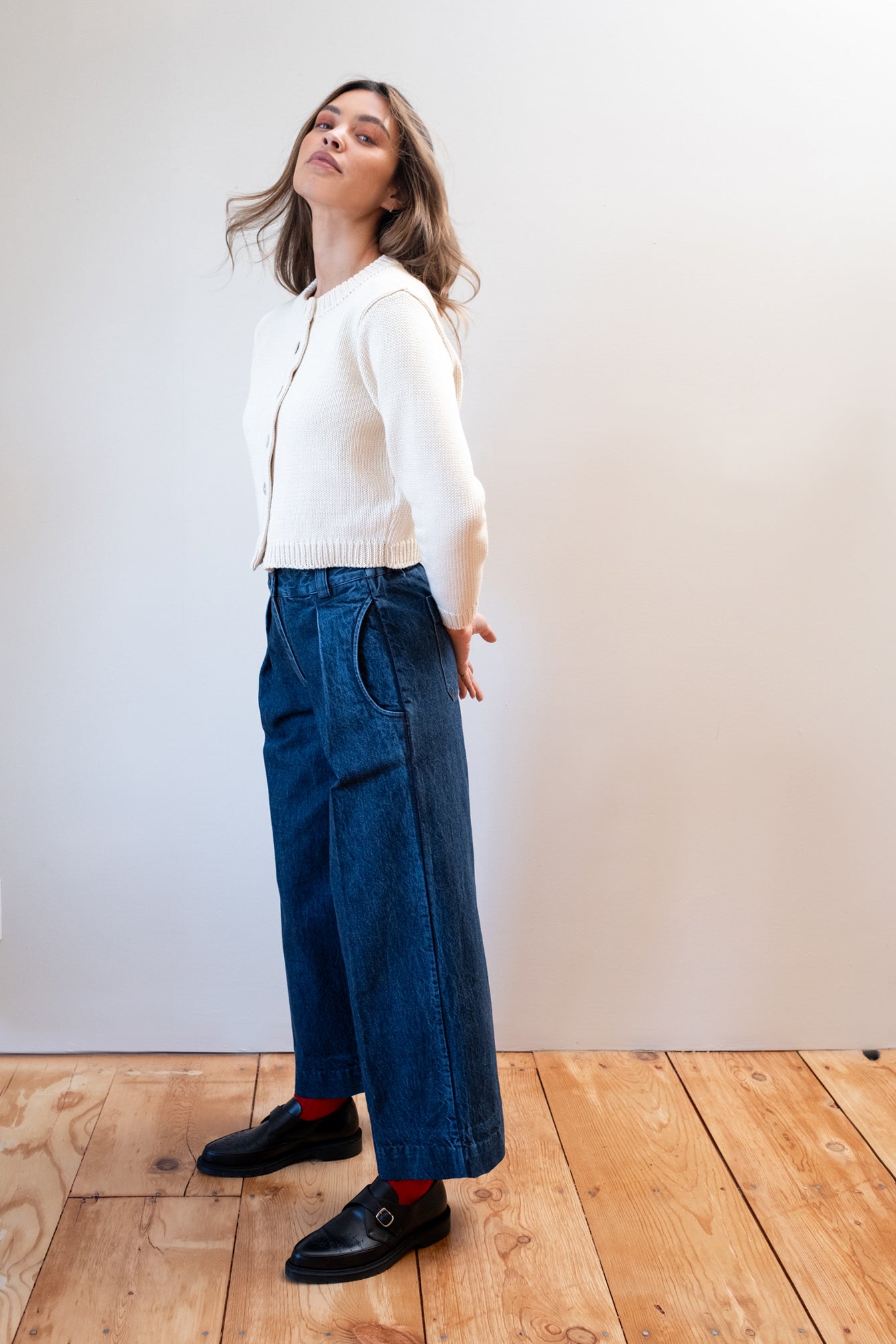 CHUNKY COTTON CARDI | ecru
