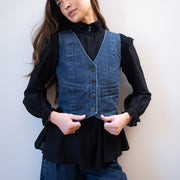 FARRA VEST | denim | organic + earth dyed