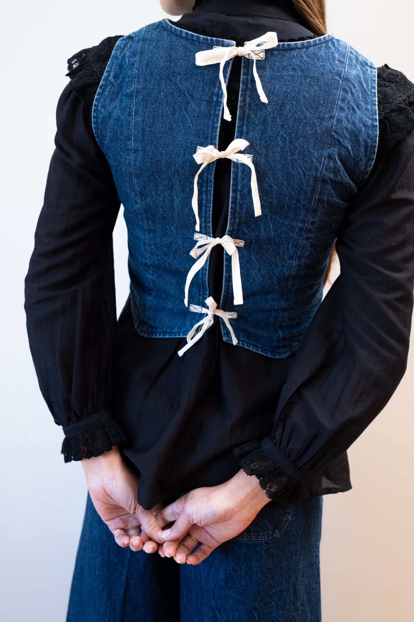FARRA VEST | denim | organic + earth dyed