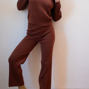 RIBBED GALLO PANT | cacao