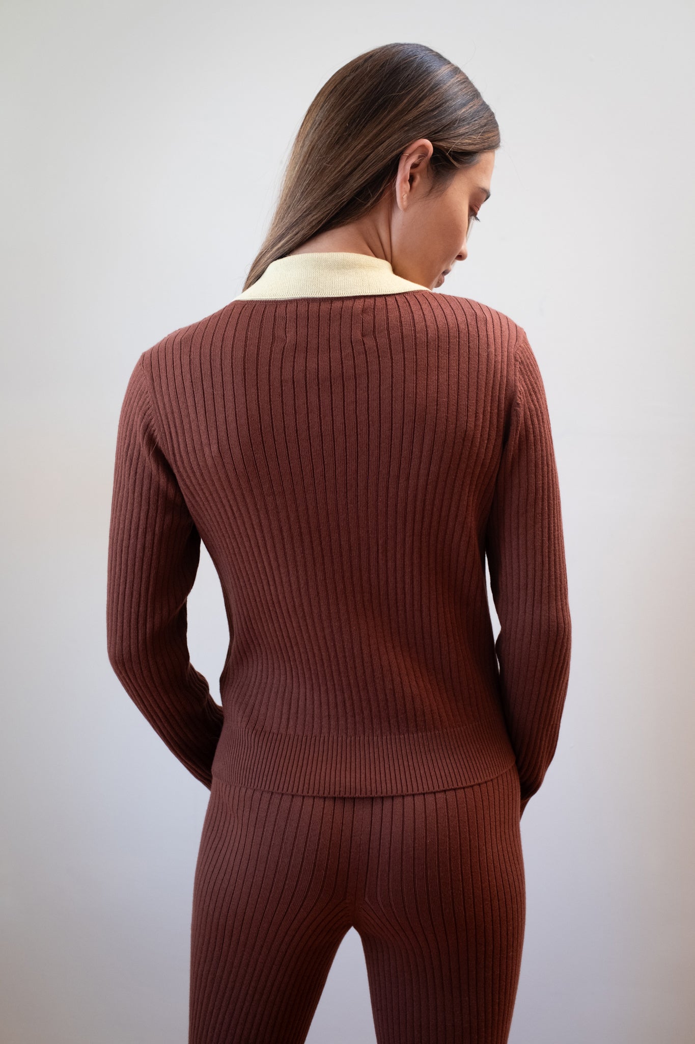 RIBBED GALLO PANT | cacao