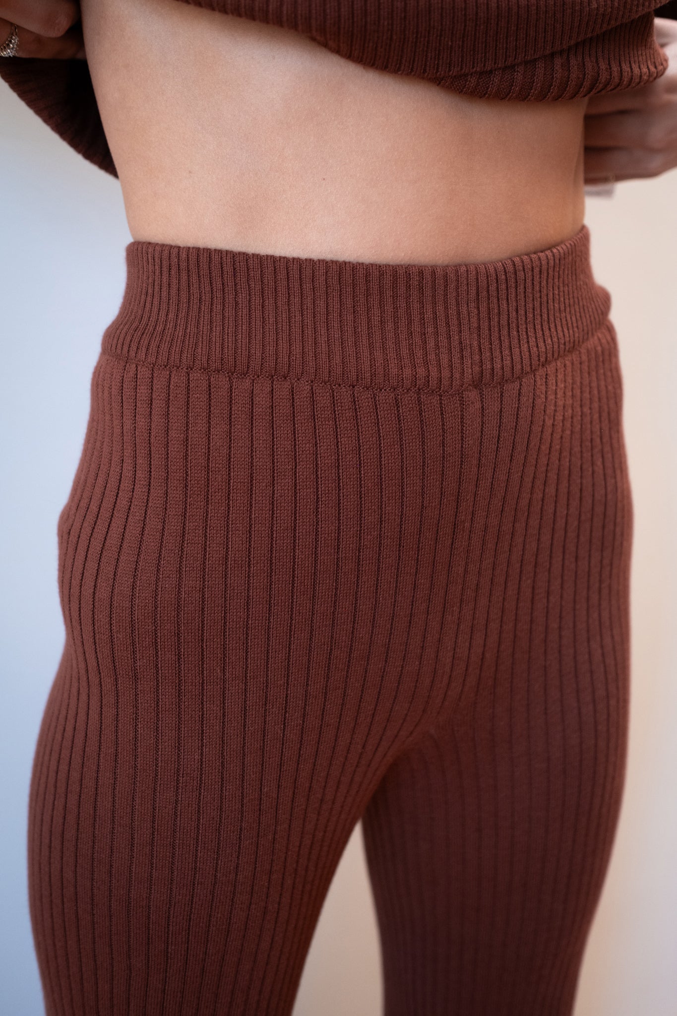 RIBBED GALLO PANT | cacao