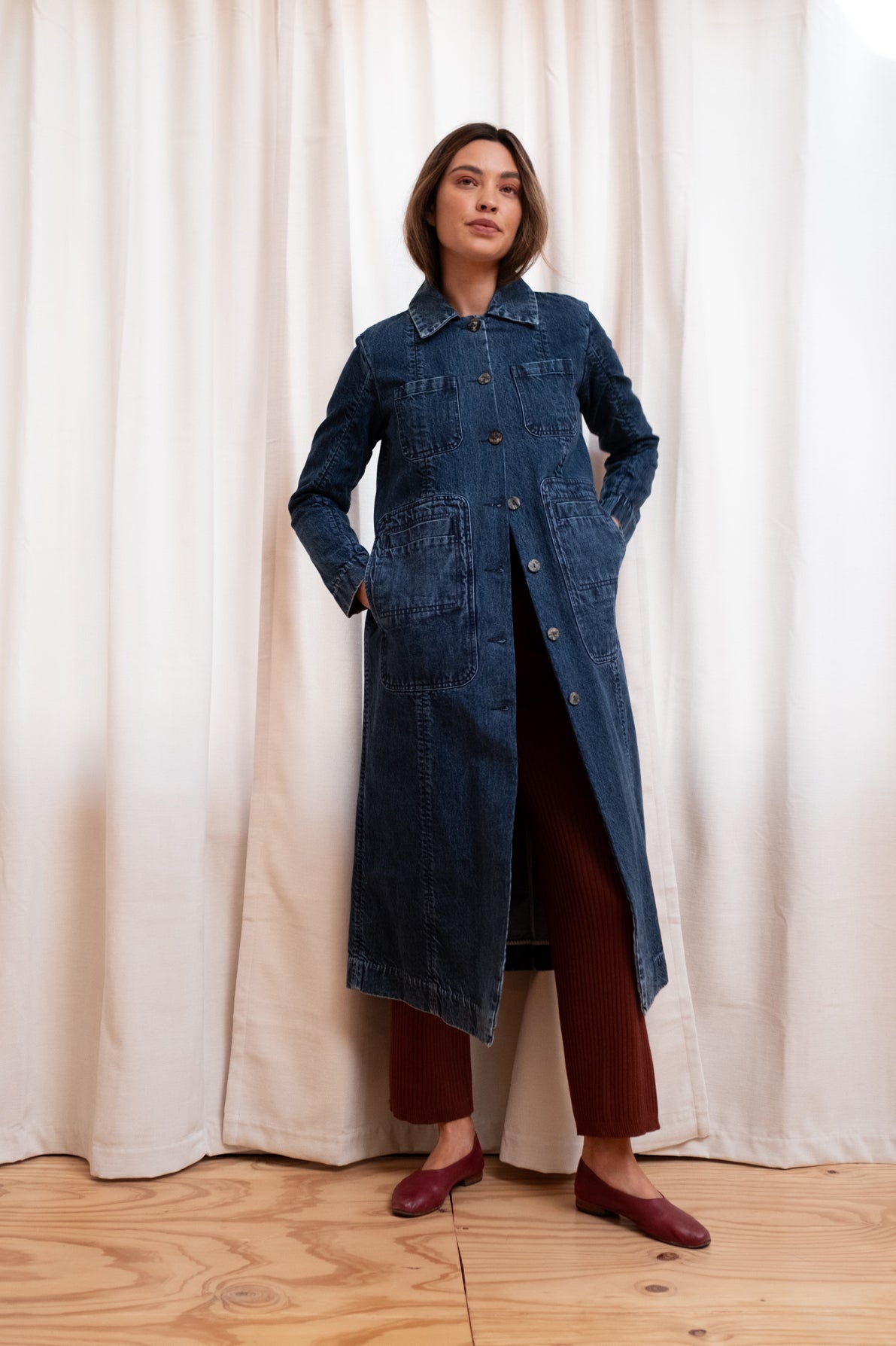 CONRAD CAR COAT | denim | organic + earth dyed