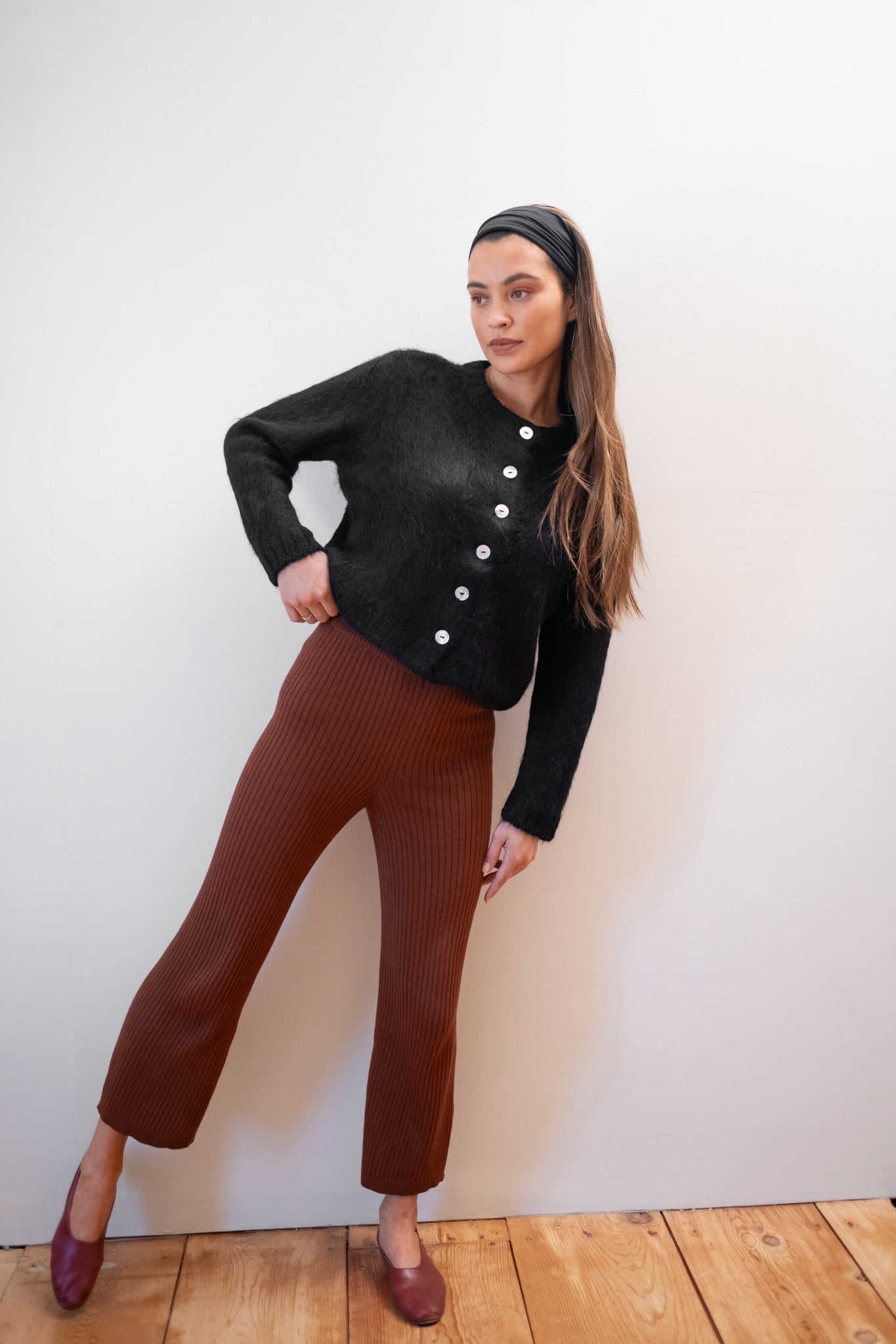 BRUSHED CARDI | noir
