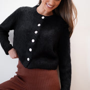 BRUSHED CARDI | noir