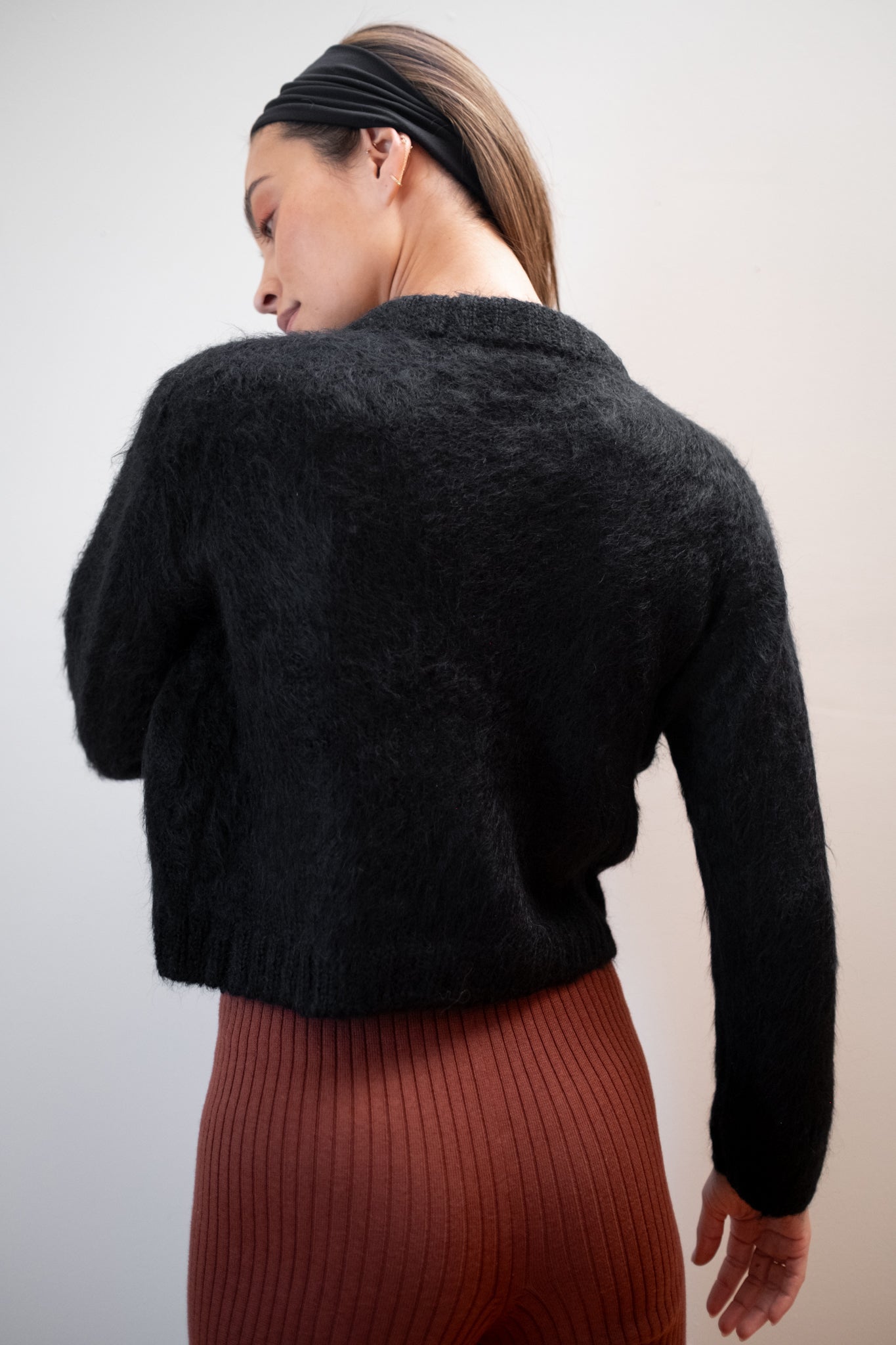BRUSHED CARDI | noir
