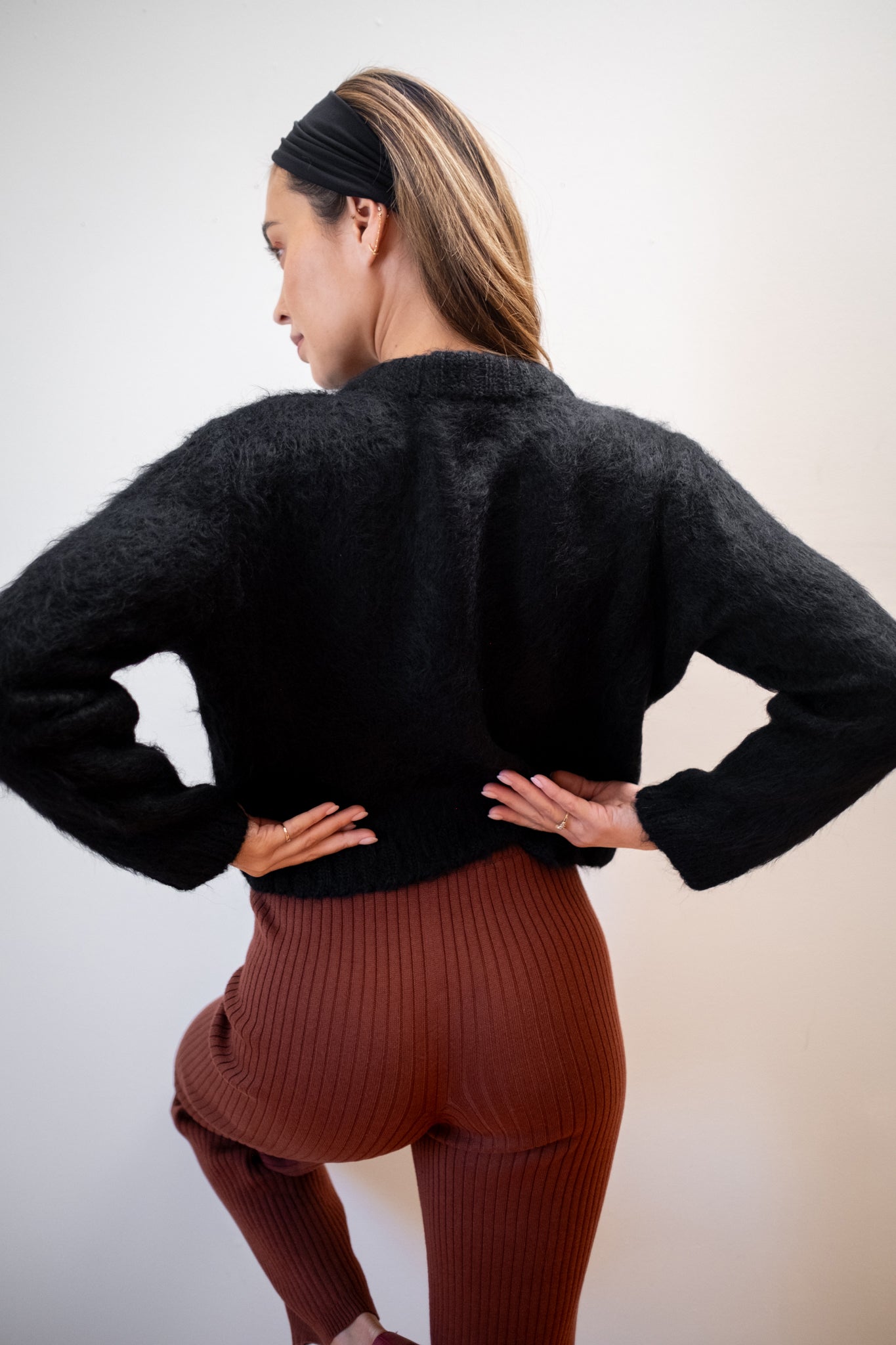 BRUSHED CARDI | noir