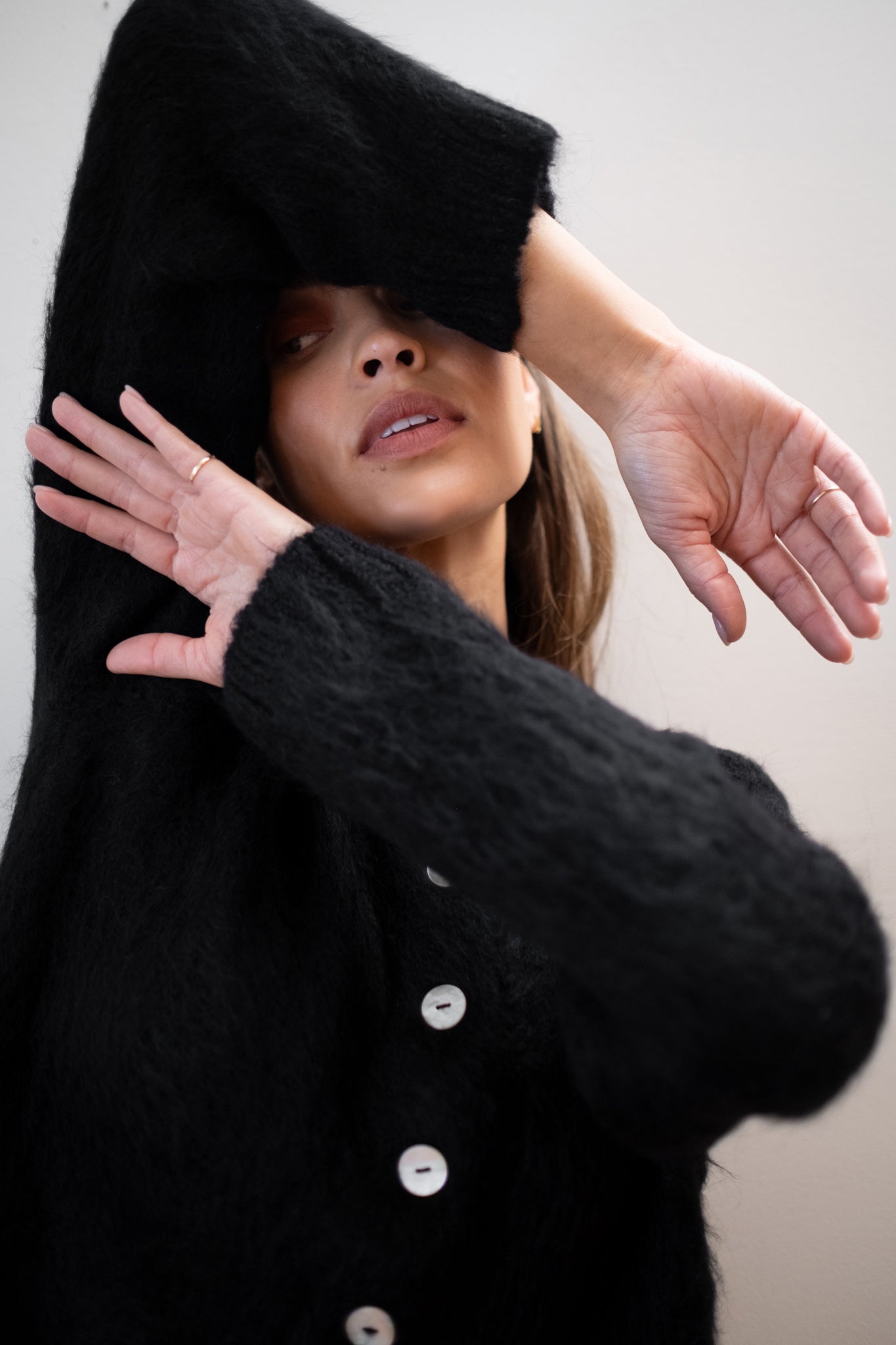 BRUSHED CARDI | noir