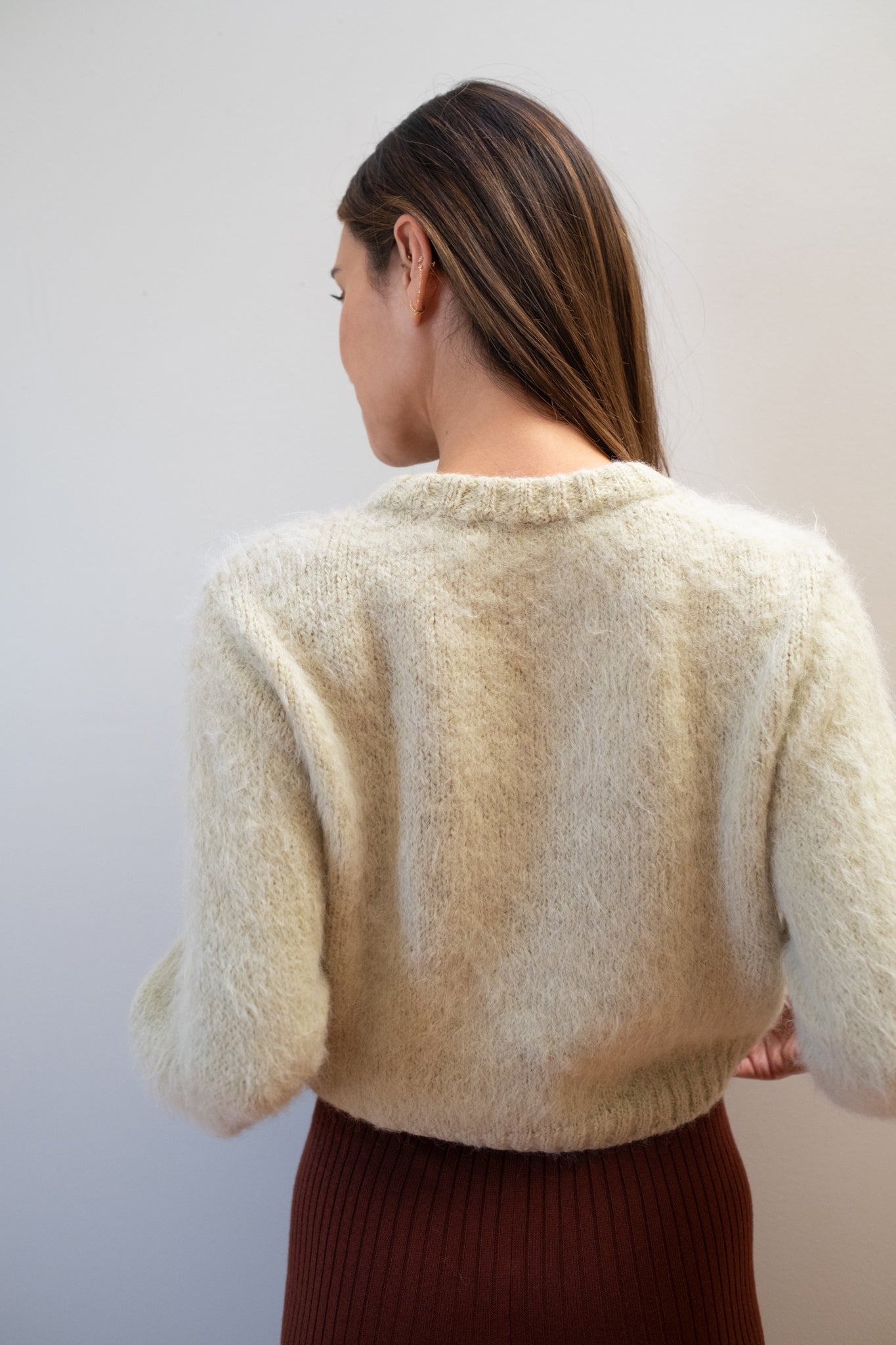BRUSHED CARDI | pear