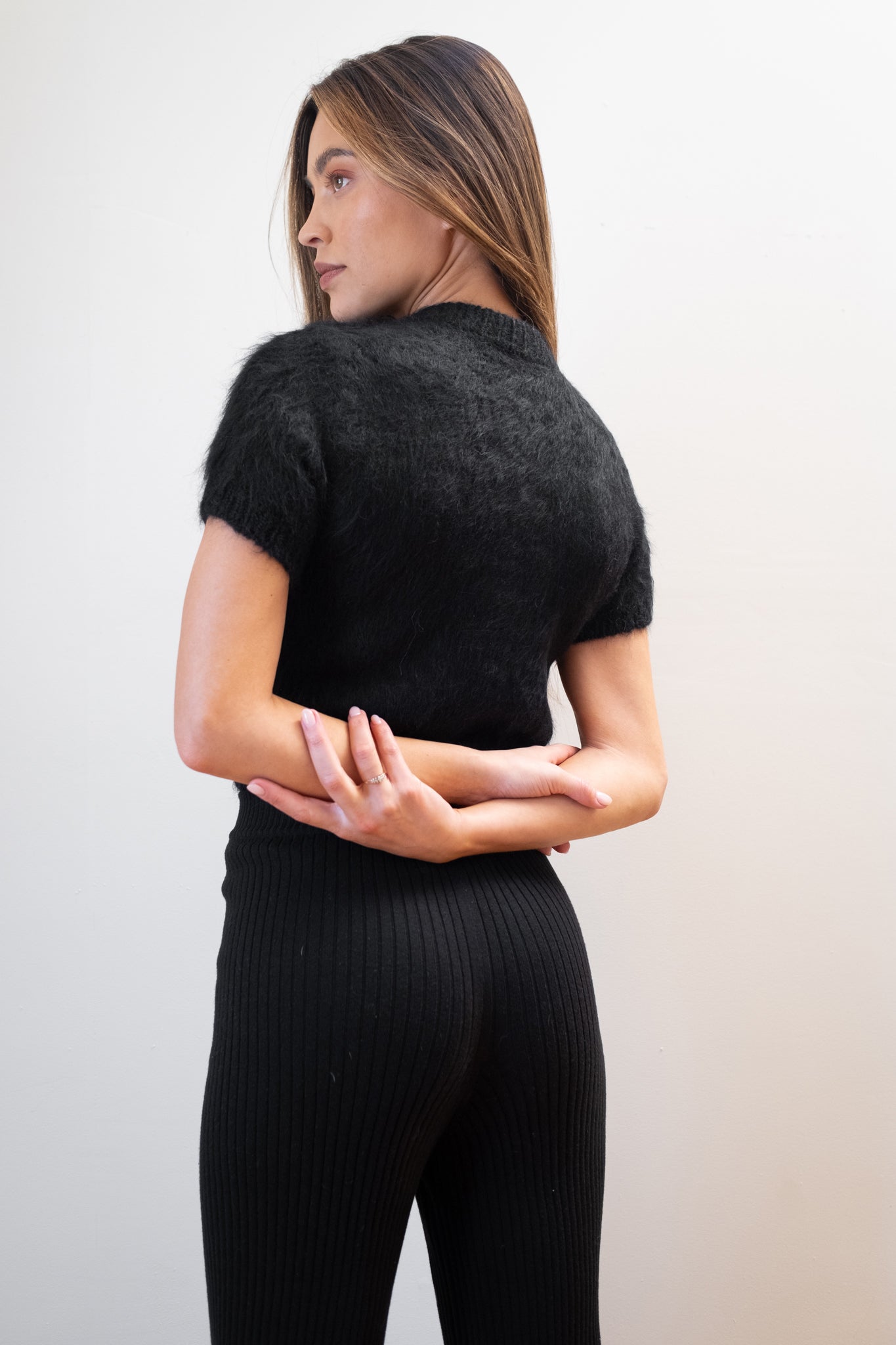 RIBBED GALLO PANT | noir
