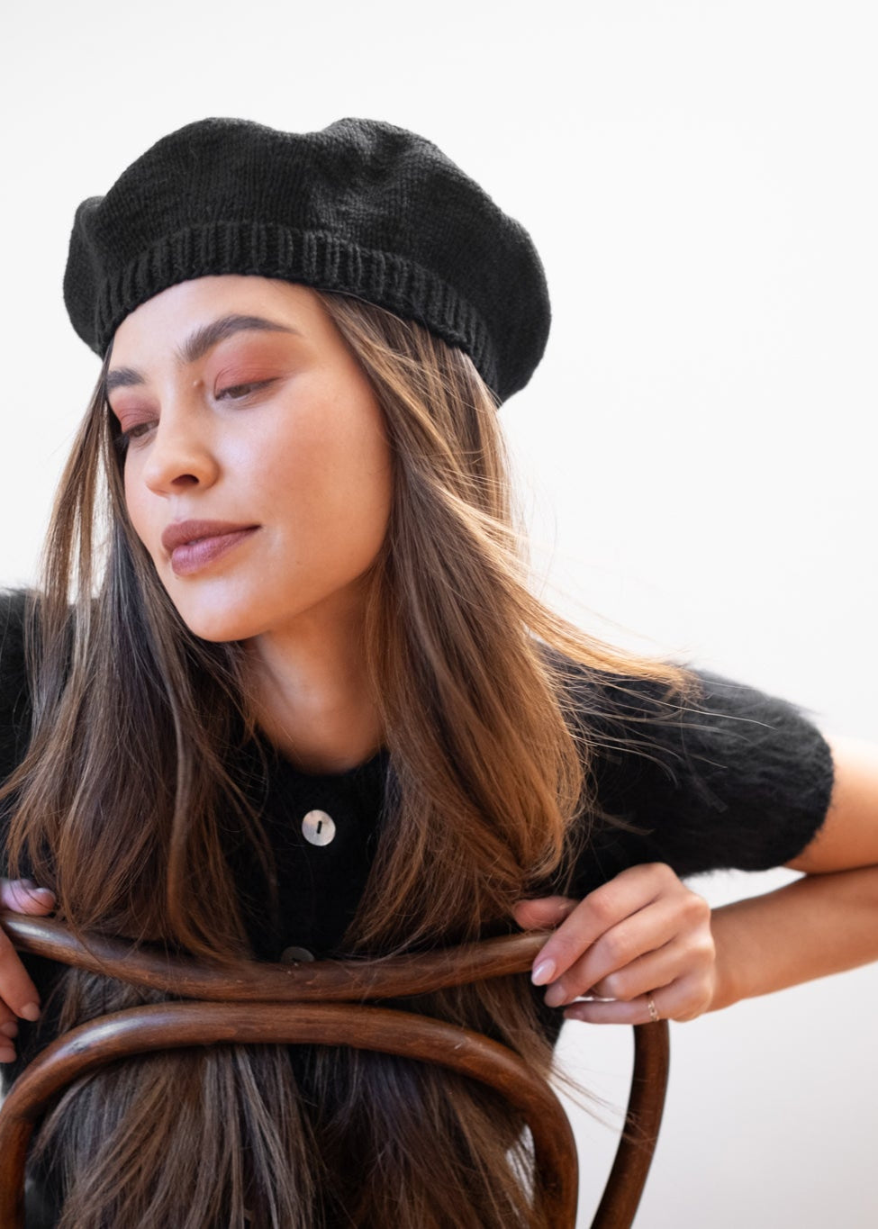 COTTON BERET | noir – Maria Stanley