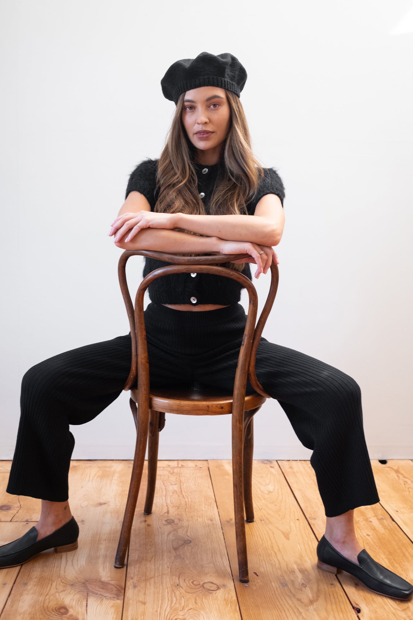 RIBBED GALLO PANT | noir