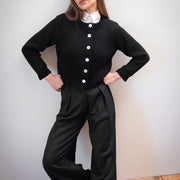 CHUNKY COTTON CARDI | noir