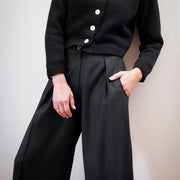 CHUNKY COTTON CARDI | noir